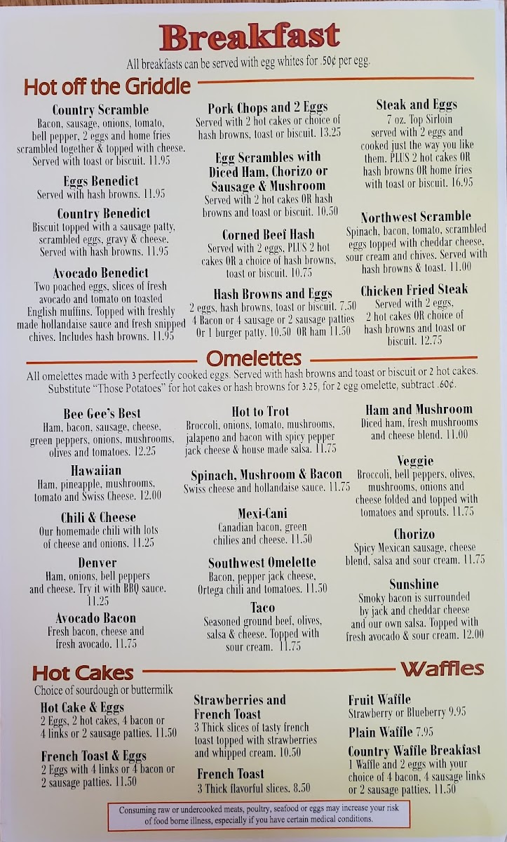 BeeGees Diner Menu - Image 2