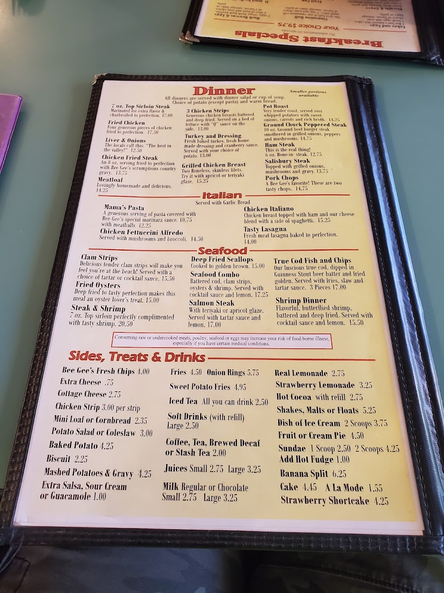 BeeGees Diner Menu - Image 6